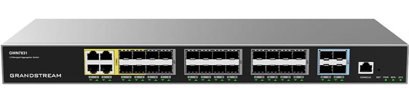 جهاز Switch مُدار من المستوى 3 Grandstream GWN7831 24 منفذ SFP Gigabit / 4 منافذ SFP+ — صورة 1