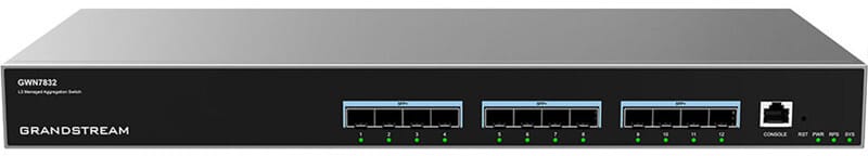 جهاز Switch مُدار من المستوى 3 Grandstream GWN7832 12 منفذ SFP+ 10G — صورة 1