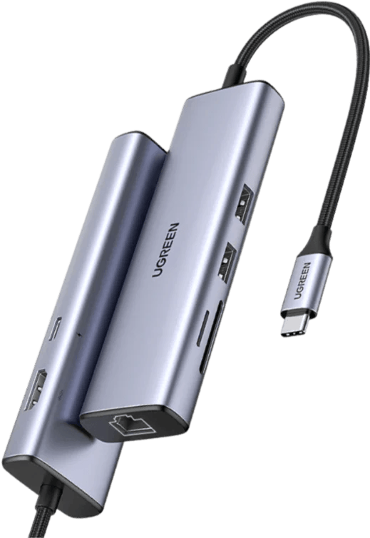HUB Ugreen USB-C 7 en 1 Supporte PD (Power Delivery) 100W Recharge (90568)
