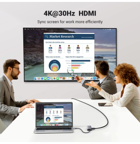 HUB Ugreen USB-C 7 en 1 Supporte PD (Power Delivery) 100W Recharge (90568)