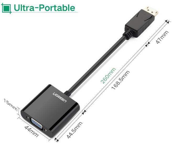 كابل محول Ugreen DisplayPort ذكر إلى VGA أنثى (20415) — صورة 3
