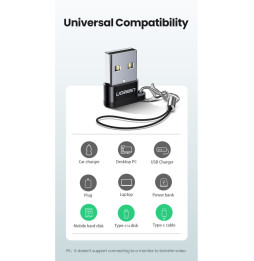 Adaptateur Ugreen USB-A Mâle vers USB-C Femelle (50568)