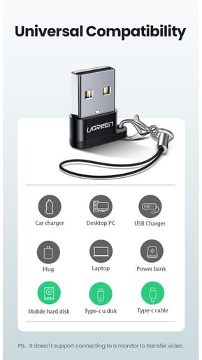 Adaptateur Ugreen USB-A Mâle vers USB-C Femelle (50568) — image 5