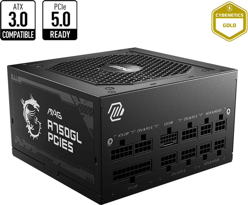 مزود طاقة MSI MAG A750GL PCIE5 750W (306-7ZP8B11-CE0) — صورة 1