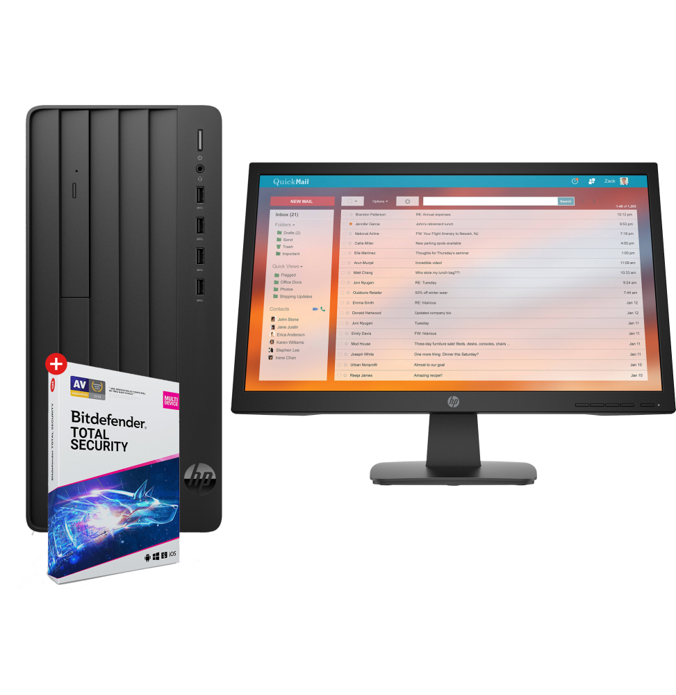 PC de bureau HP Pro Tour 290 G9 + Écran HP P22v 21.5" (6U6X1ES)
