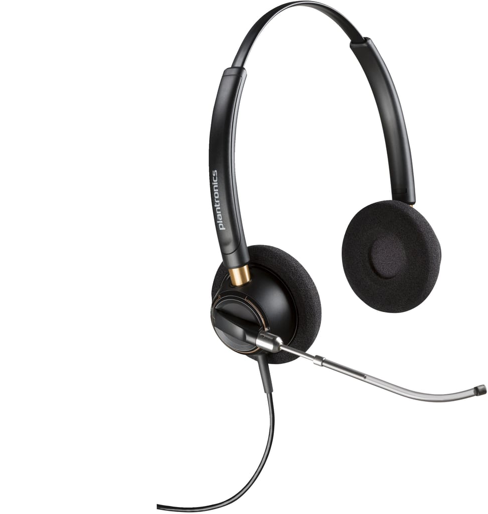 سماعة رأس بميكروفون ثنائية الأذن POLY EncorePro 520V VoiceTube + Quick Disconnect (783P9AA) — صورة 1