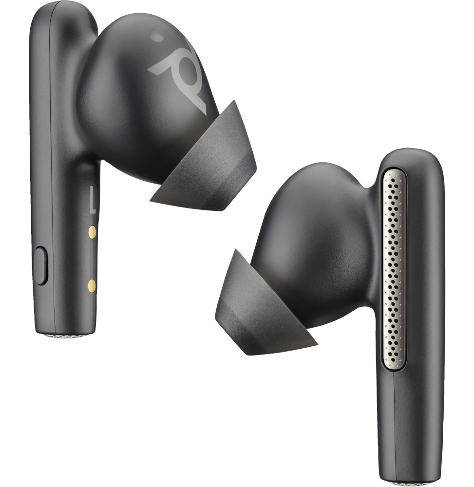 POLY Écouteurs noir charbon Voyager Free 60+ UC + adaptateur USB-C BT700 + étui de charge avec écran tactile (7Y8G4AA)