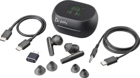 POLY Écouteurs noir charbon Voyager Free 60+ UC + adaptateur USB-C BT700 + étui de charge avec écran tactile (7Y8G4AA) — image 6