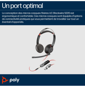 POLY Micro-casque Blackwire C5220 USB-C + câble de commande (805H3AA)