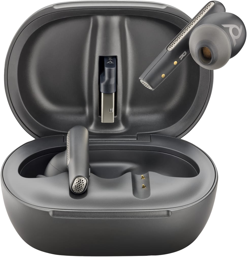 POLY Écouteurs noir charbon Voyager Free 60+ UC + adaptateur USB-C BT700 + étui de charge avec écran tactile (7Y8G4AA) — image 2