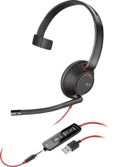 POLY Micro-casque monaural USB-A Blackwire 5210 (lot) Micro-casque monaural USB-A Poly Blackwire 5210 (lot) (80R98A6)