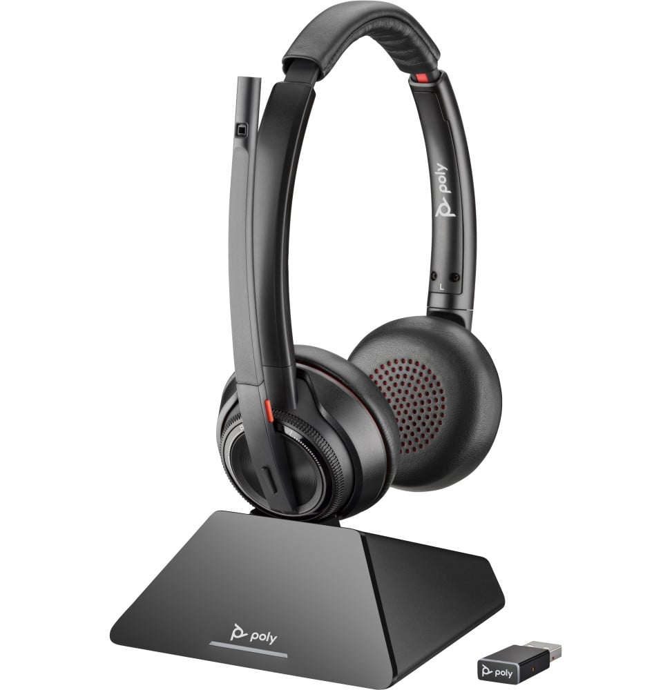 POLY Micro-casque Savi 8220 DECT UC USB-A 1880-1900 MHz certifié Microsoft Teams (8D3F5AA)