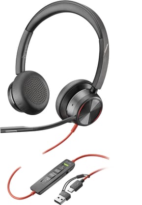 POLY Micro-casque Blackwire 8225 stéréo USB-C + adaptateur USB-C/A (8X223AA)