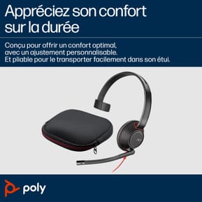 POLY Micro-casque monaural USB-C Blackwire 5210 + prise 3,5 mm + adaptateur USB-C/A (8X230AA) — image 3