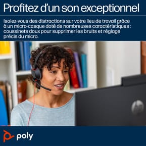 POLY Micro-casque monaural USB-C Blackwire 5210 + prise 3,5 mm + adaptateur USB-C/A (8X230AA) — image 4