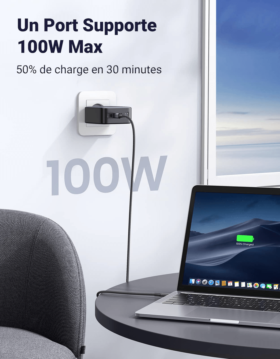 Chargeur Ugreen Nexode rapid 4 ports USB-C 100W (40747) — image 3