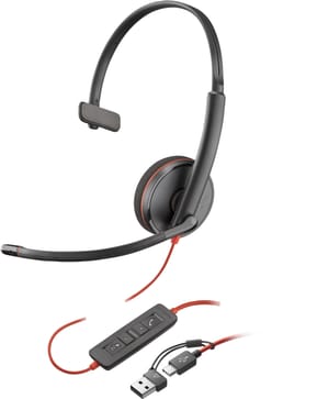 POLY Micro-casque Blackwire 3210 monaural USB-C + adaptateur USB-C/A (8X214AA)
