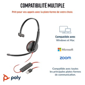 POLY Micro-casque Blackwire 3210 monaural USB-C + adaptateur USB-C/A (8X214AA) — image 3