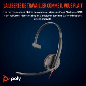 POLY Micro-casque Blackwire 3210 monaural USB-C + adaptateur USB-C/A (8X214AA) — image 4