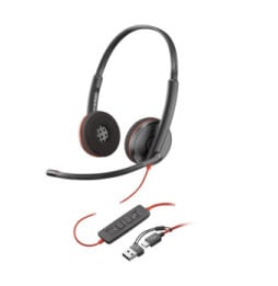 POLY Micro-casque stéréo USB-C Blackwire 3220 + adaptateur USB-C/A (lot) (8X228A6)