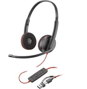 POLY Micro-casque stéréo USB-C Blackwire 3220 + adaptateur USB-C/A (lot) (8X228A6)
