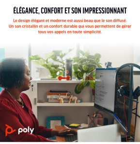 POLY Micro-casque Blackwire 3310 monaural USB-C certifié Microsoft Teams + adaptateur USB-C/A (8X216AA)