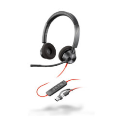 POLY Micro-casque Blackwire 3320 stéréo USB-C + adaptateur USB-C/A (8X219AA)