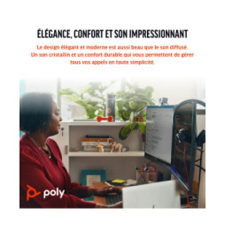 POLY Micro-casque Blackwire 3325 stéréo USB-C certifié Microsoft Teams + connexion 3,5 mm + adaptateur USB-C/A (8X222AA)