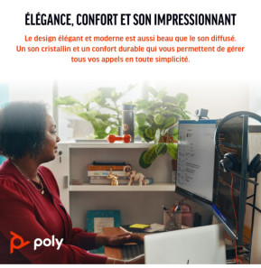 POLY Micro-casque Blackwire 3325 stéréo USB-C certifié Microsoft Teams + connexion 3,5 mm + adaptateur USB-C/A (8X222AA)
