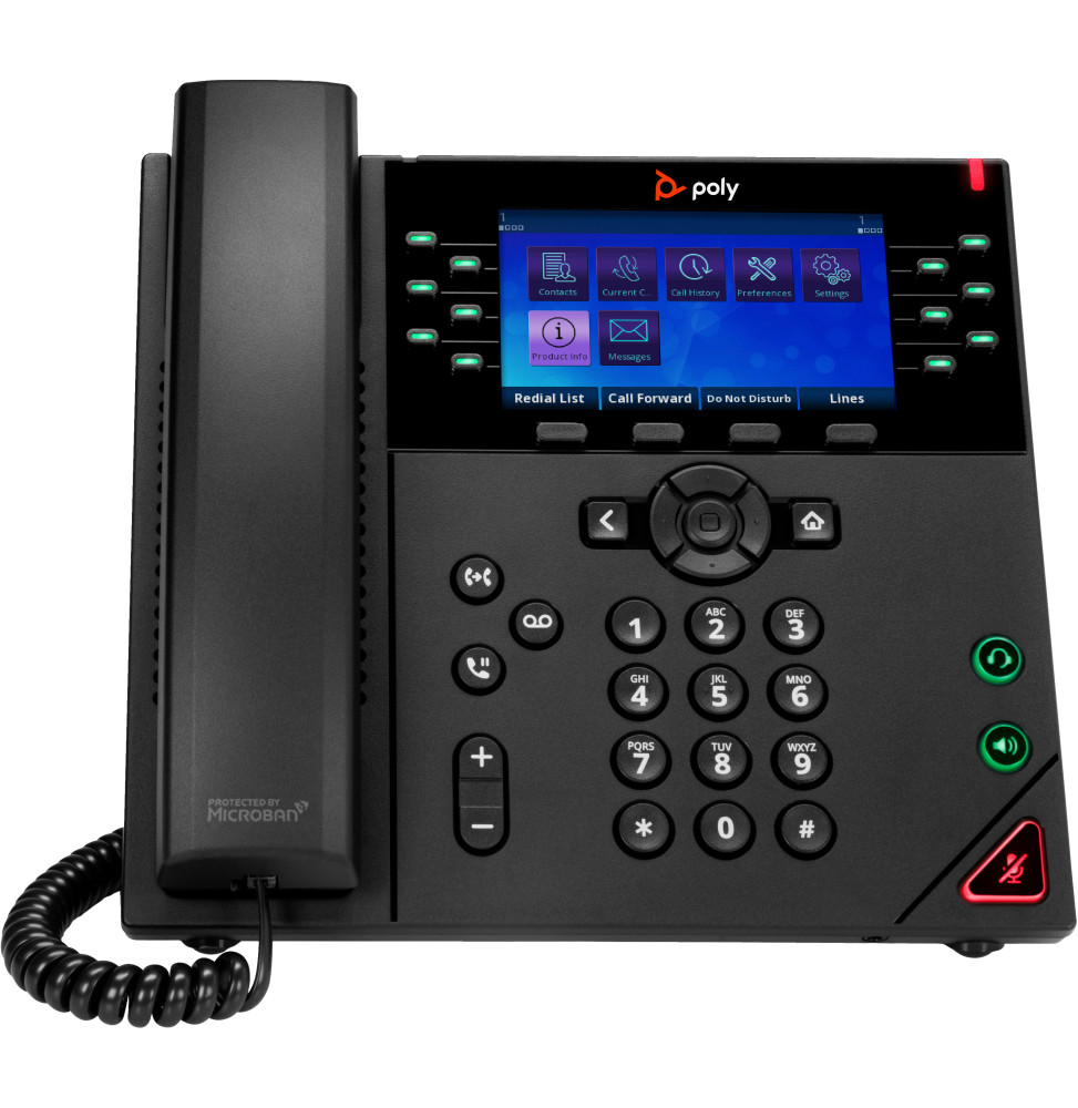 POLY Téléphone IP OBi VVX 450 à 12 lignes et compatible PoE (89B60AA)