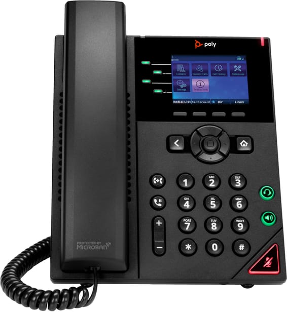 POLY Téléphone IP OBi VVX 250 à 4 lignes et compatible PoE (89B58AA)