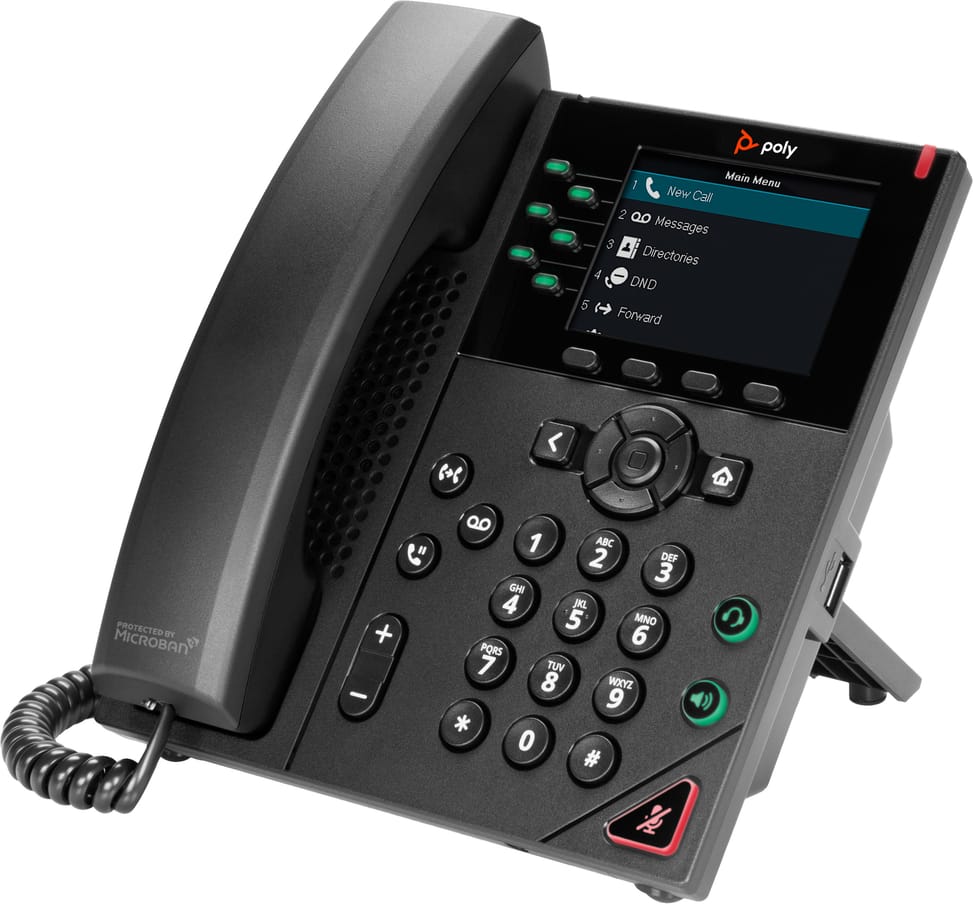 POLY Téléphone IP VVX 350 à 6 lignes et compatible PoE Téléphone IP Poly VVX 350 à 6 lignes et compatible PoE  (89B68AA) — image 2