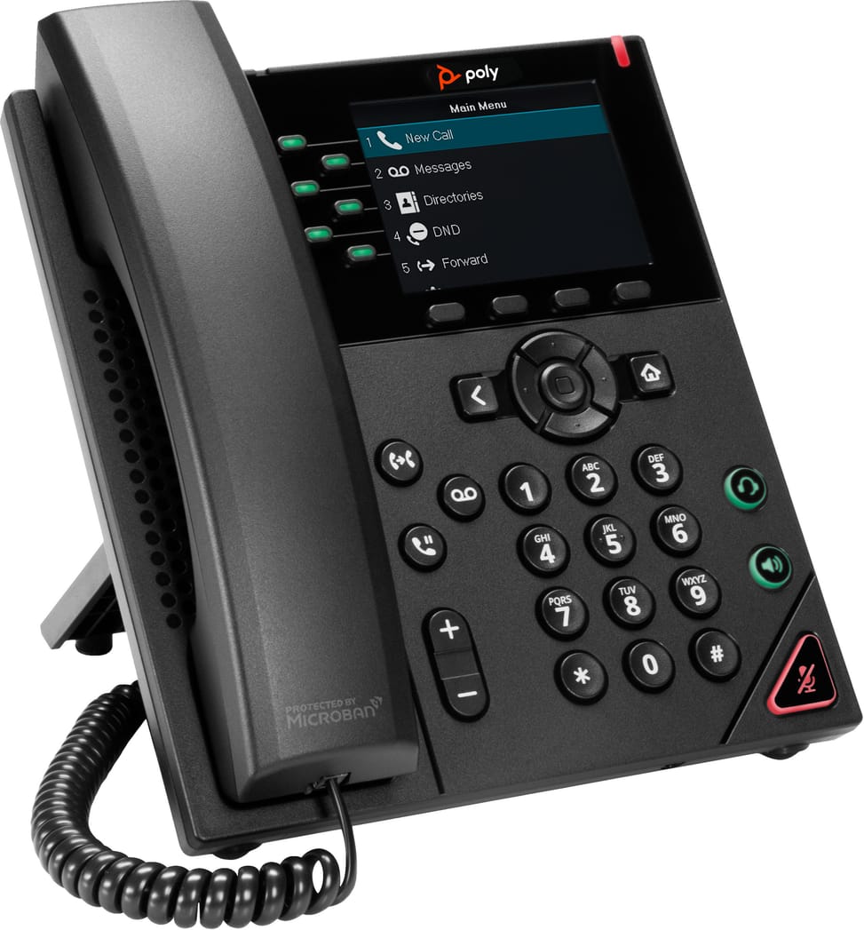 POLY Téléphone IP VVX 350 à 6 lignes et compatible PoE Téléphone IP Poly VVX 350 à 6 lignes et compatible PoE  (89B68AA) — image 3