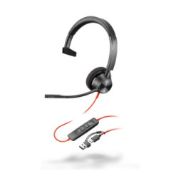 POLY Micro-casque Blackwire 3310 monaural USB-C + adaptateur USB-C/A (8X215AA)