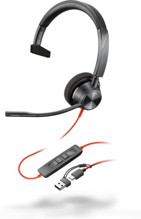 POLY Micro-casque Blackwire 3310 monaural USB-C + adaptateur USB-C/A (8X215AA)