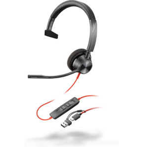 POLY Micro-casque Blackwire 3310 monaural USB-C + adaptateur USB-C/A (8X215AA)