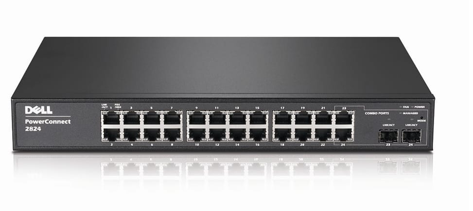 Switch Administrable Dell PowerConnect 2824 - 24 Gigabit Ethernet, 2 SFP Combo Ports — image 2