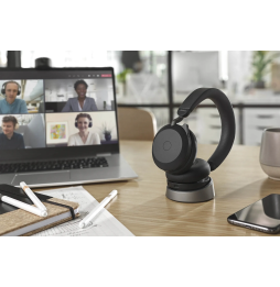 Micro-casque sans fil Jabra Evolve2 75 USB-A UC avec socle de recharge - Noir (27599-989-989)
