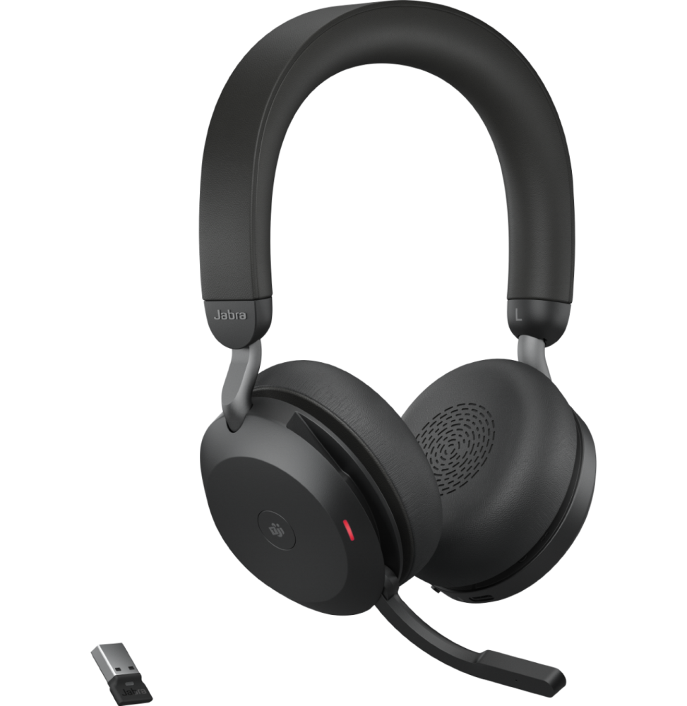 Micro-casque sans fil Jabra Evolve2 75 USB-A UC avec socle de recharge - Noir (27599-989-989)