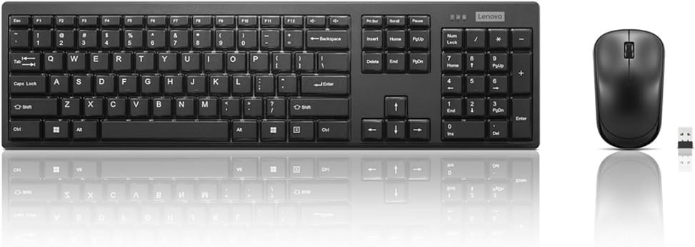 طقم لوحة مفاتيح وفأرة لاسلكي Lenovo 100 - فرنسي (4X31N94477) — صورة 4