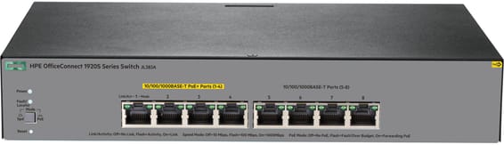 Switch Administrable HPE OfficeConnect 1920S 8 ports PoE+ 65W (JL383A)