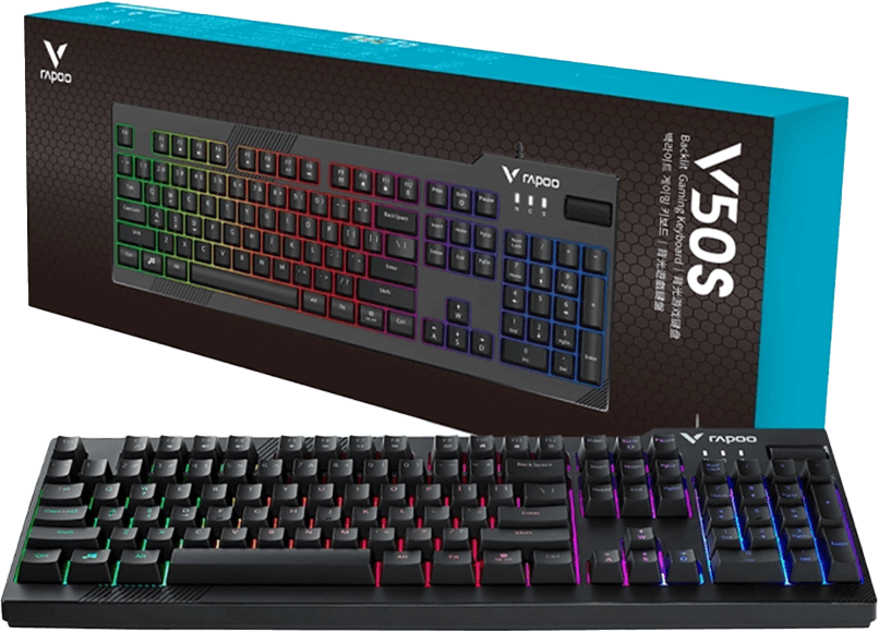 لوحة مفاتيح للألعاب بإضاءة خلفية Rapoo V50S - AZERTY — صورة 3
