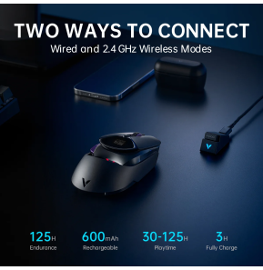 Souris gaming sans fil et avec fil Rapoo VT960PRO
