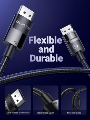 Câble Ugreen DisplayPort 1.4 Mâle vers Mâle 8K - 3 mètres (80393) — image 2
