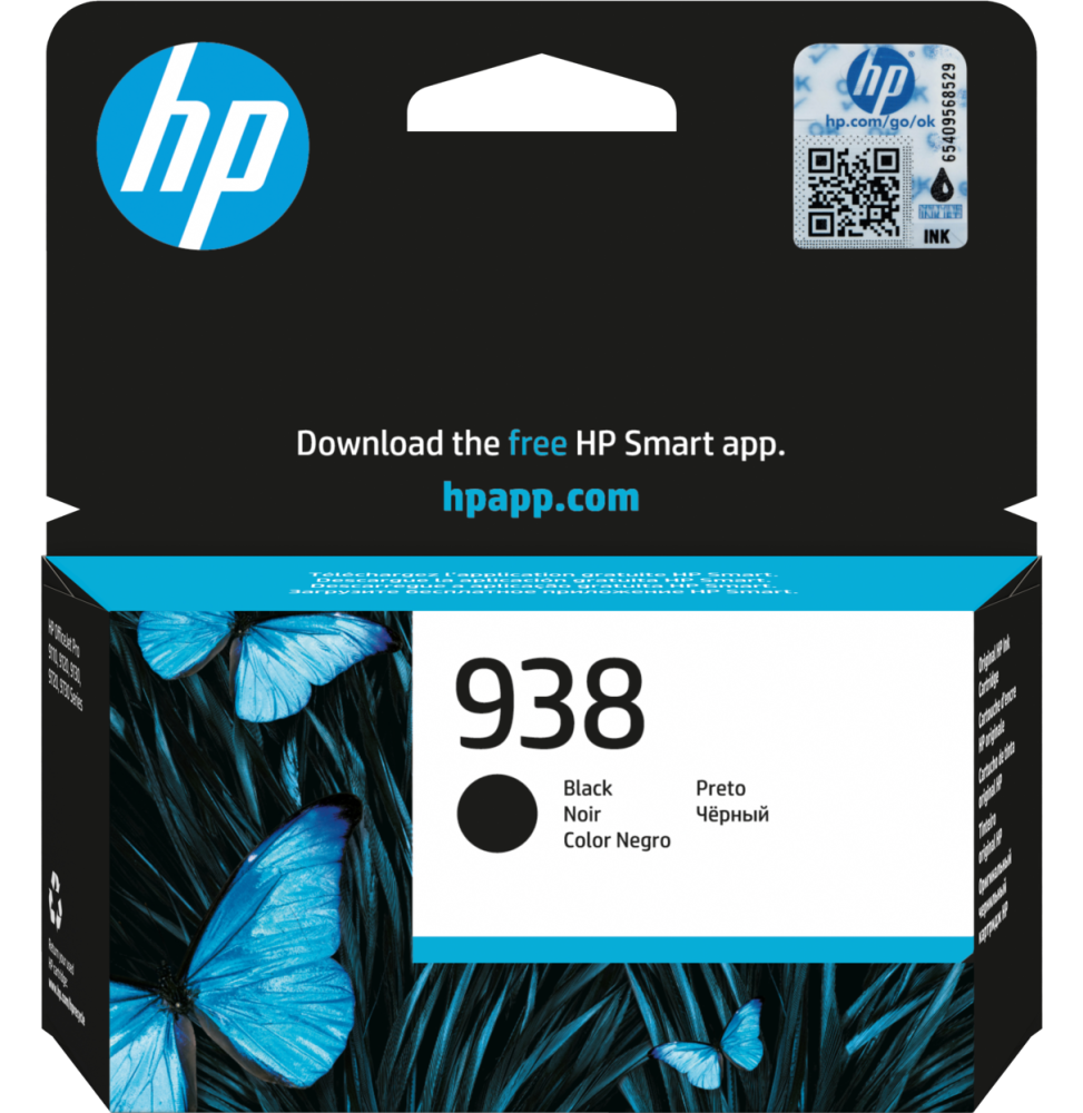 HP 938 Noir - Cartouche d'encre HP d'origine (4S6X8PE)
