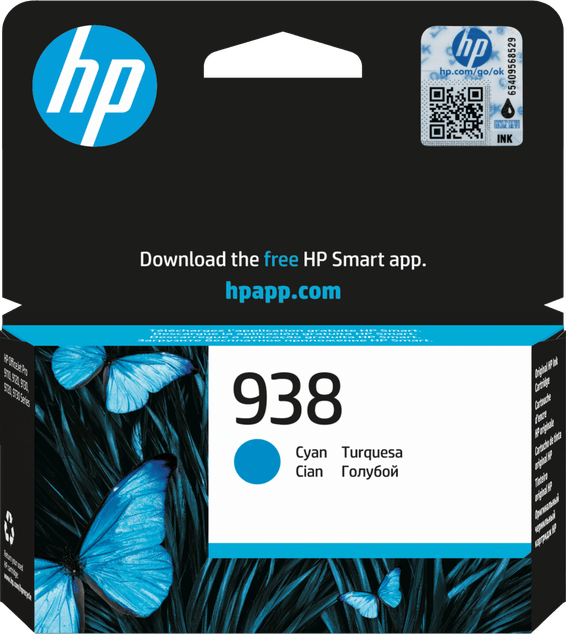 HP 938 Cyan - Cartouche d'encre HP d'origine (4S6X5PE)