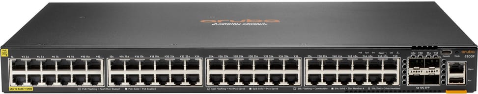 جهاز Switch مُدار HPE Aruba 6200F 48 منفذ فئة 4 PoE 4 منافذ SFP 370W (JL727B) — صورة 1