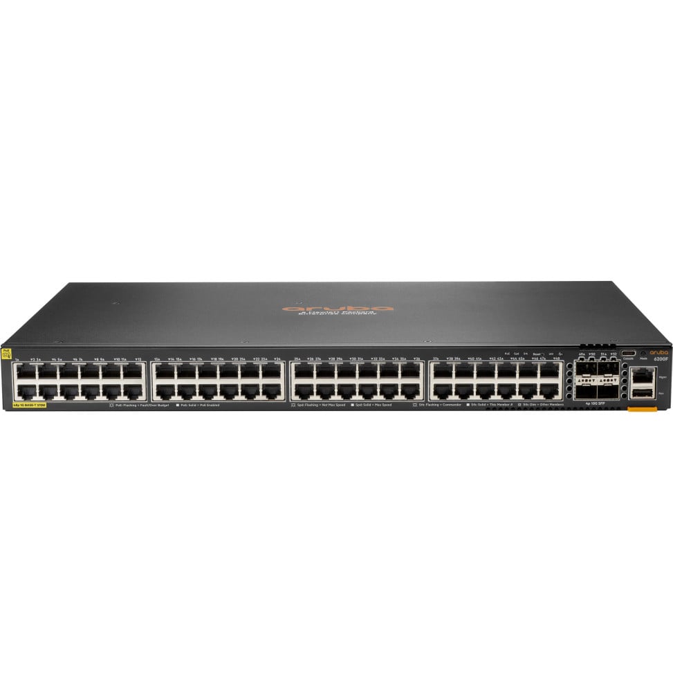 Switch Administrable HPE Aruba 6200F 48 ports Classe 4 PoE 4 ports SFP 370W (JL727B)