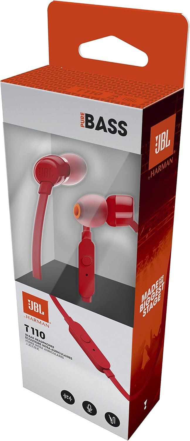Écouteurs JBL Tune 110 Intra-auriculaire Rouge (JBLT110RED) — image 4