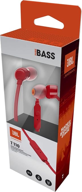 Écouteurs JBL Tune 110 Intra-auriculaire Rouge (JBLT110RED) — image 4